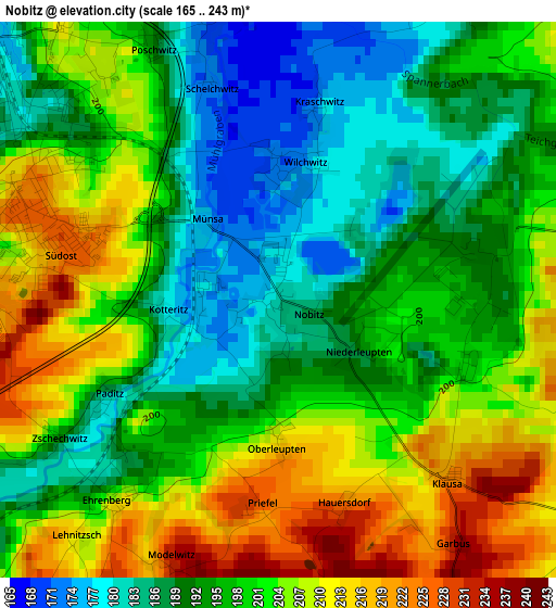 Nobitz elevation map