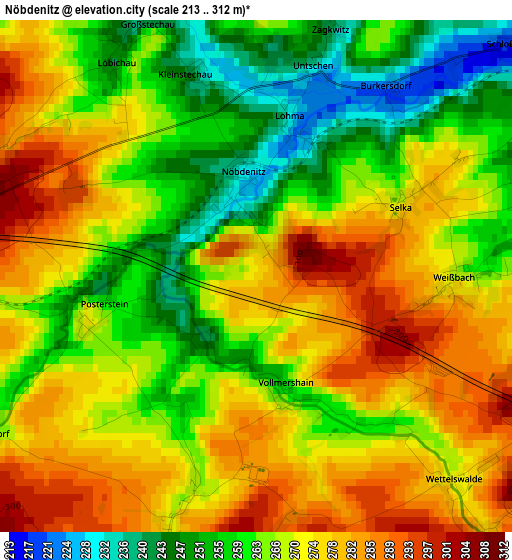 Nöbdenitz elevation map