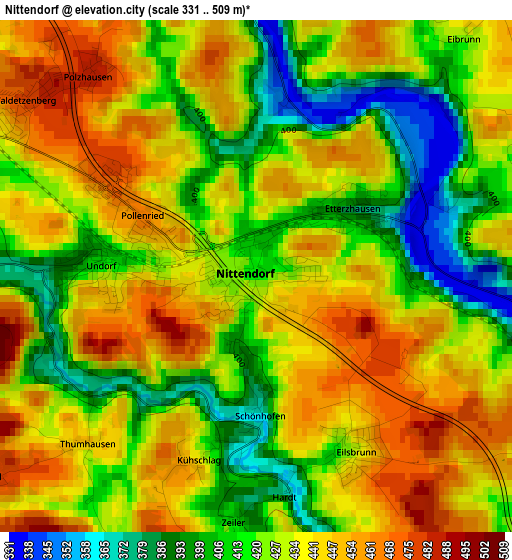 Nittendorf elevation map