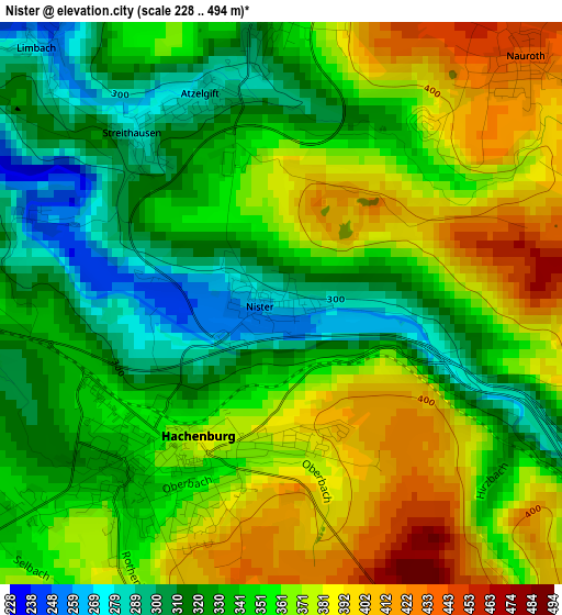 Nister elevation map