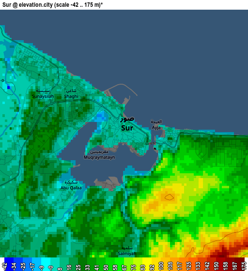 Sur elevation map