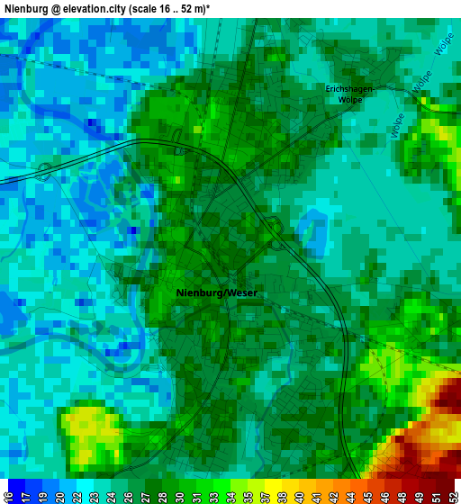 Nienburg elevation map