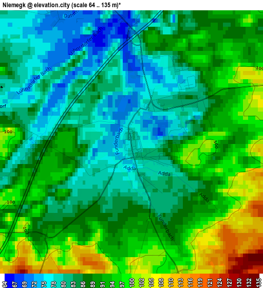 Niemegk elevation map