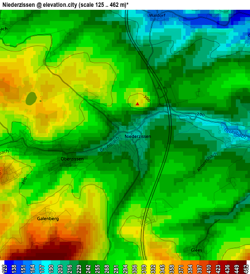 Niederzissen elevation map