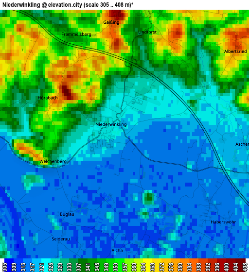 Niederwinkling elevation map