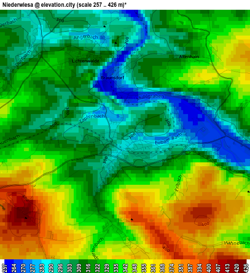 Niederwiesa elevation map