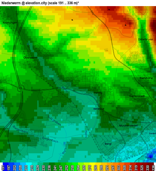 Niederwerrn elevation map