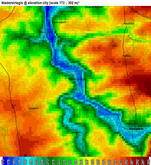 Niederstriegis elevation map