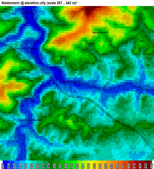 Niedermohr elevation map