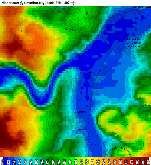 Niederlauer elevation map