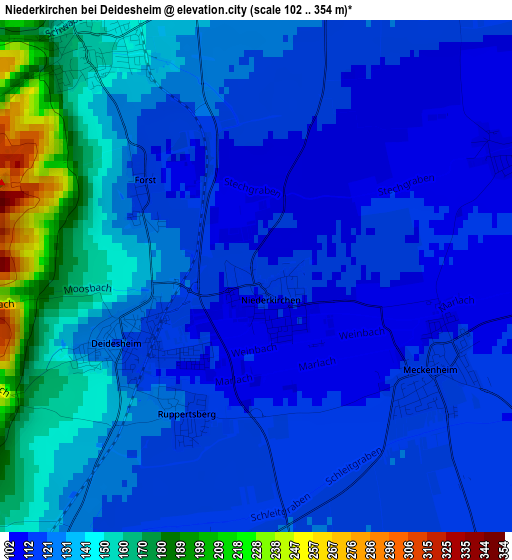 Niederkirchen bei Deidesheim elevation map