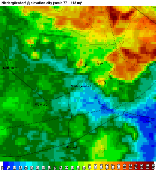 Niedergörsdorf elevation map