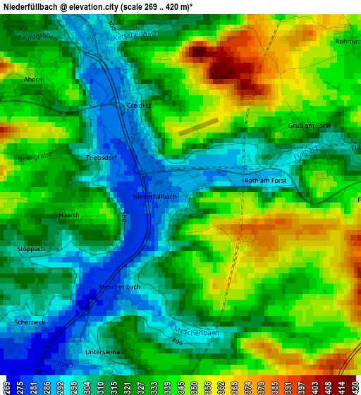 Niederfüllbach elevation map