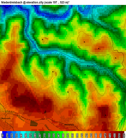 Niederdreisbach elevation map