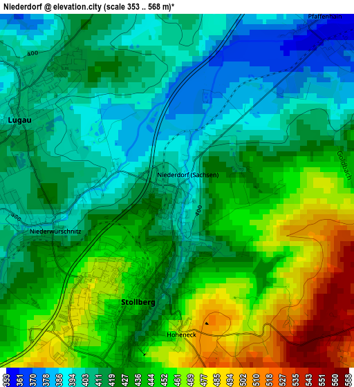 Niederdorf elevation map