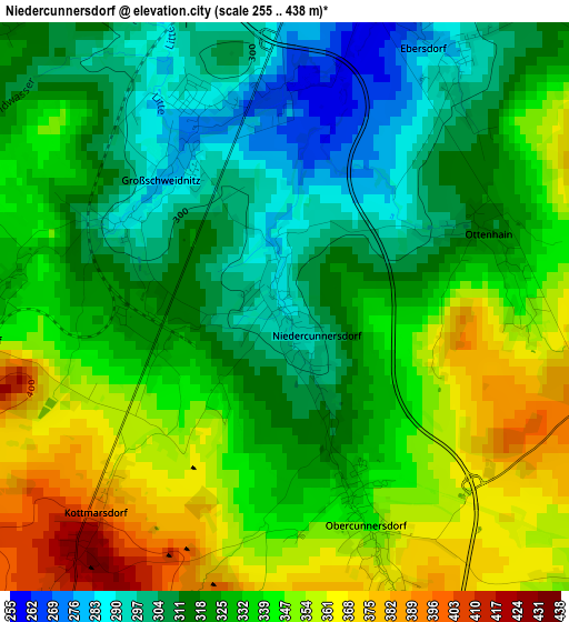 Niedercunnersdorf elevation map