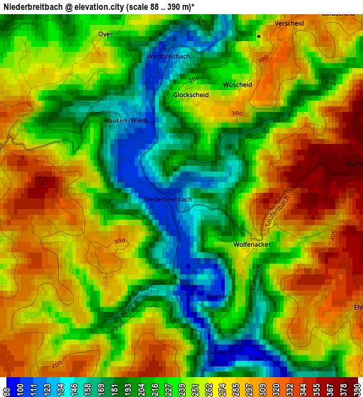 Niederbreitbach elevation map