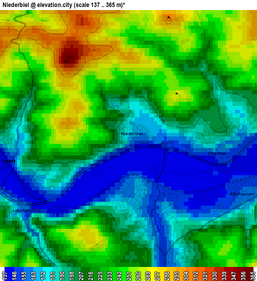 Niederbiel elevation map