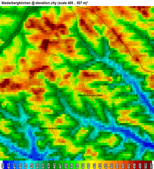 Niederbergkirchen elevation map