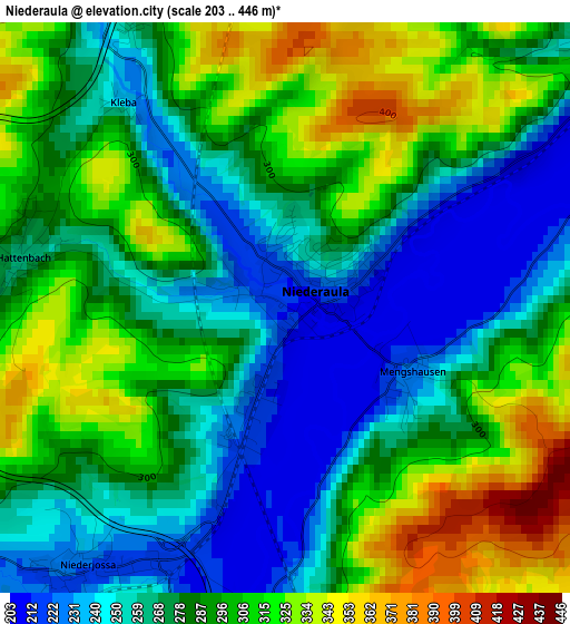 Niederaula elevation map