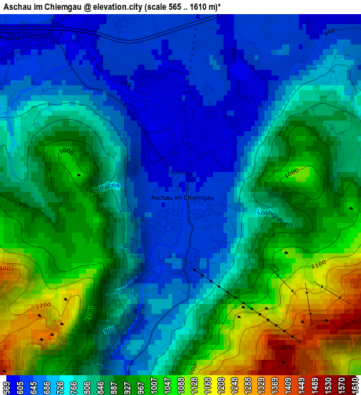 Aschau im Chiemgau elevation map