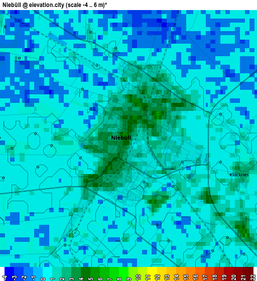 Niebüll elevation map