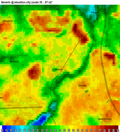 Neverin elevation map