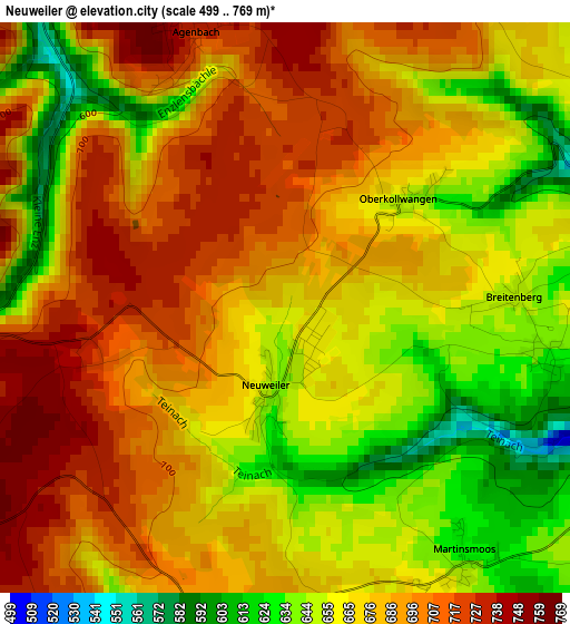 Neuweiler elevation map