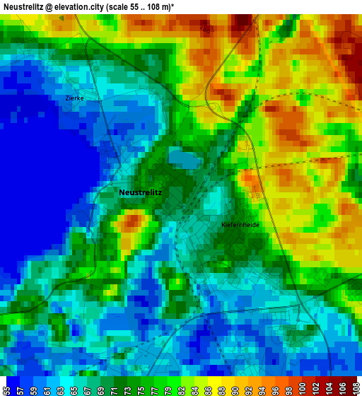 Neustrelitz elevation map