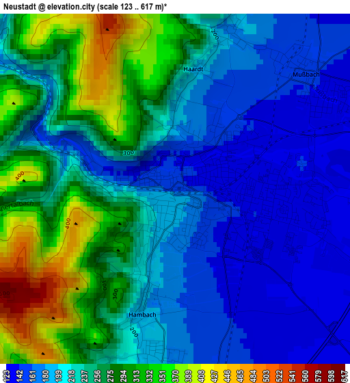 Neustadt elevation map