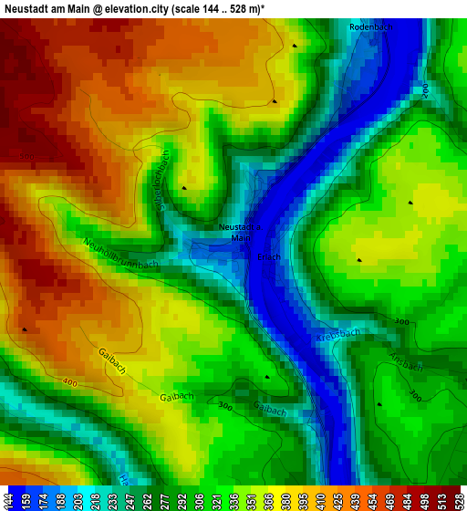 Neustadt am Main elevation map