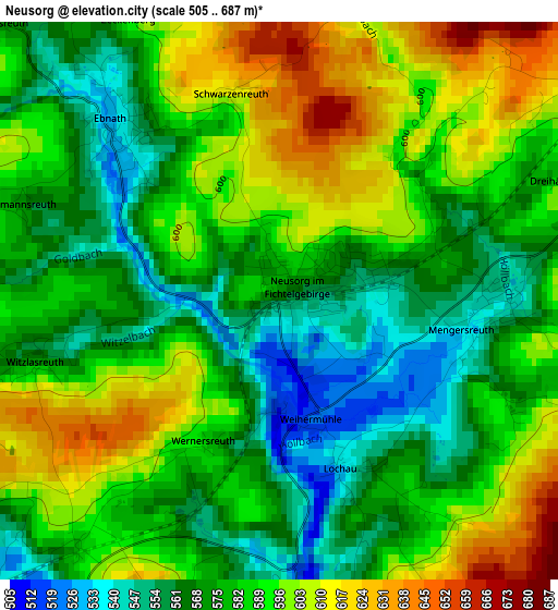 Neusorg elevation map