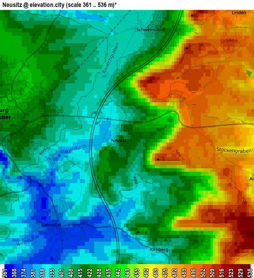 Neusitz elevation map