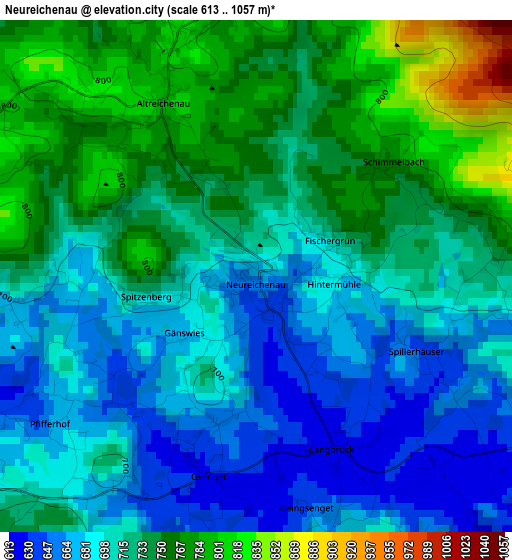 Neureichenau elevation map