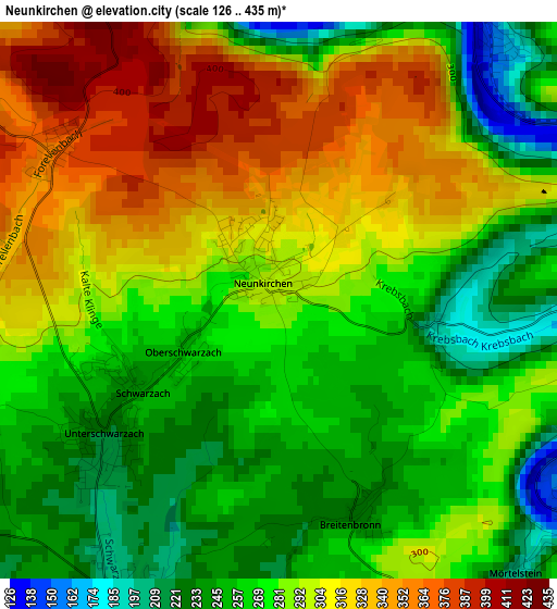 Neunkirchen elevation map