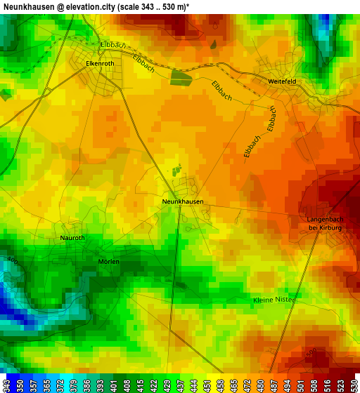 Neunkhausen elevation map