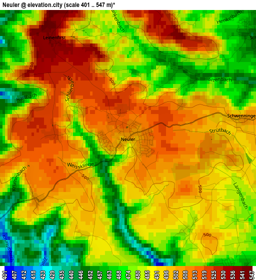 Neuler elevation map