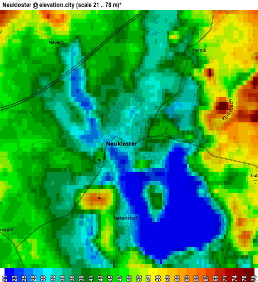 Neukloster elevation map