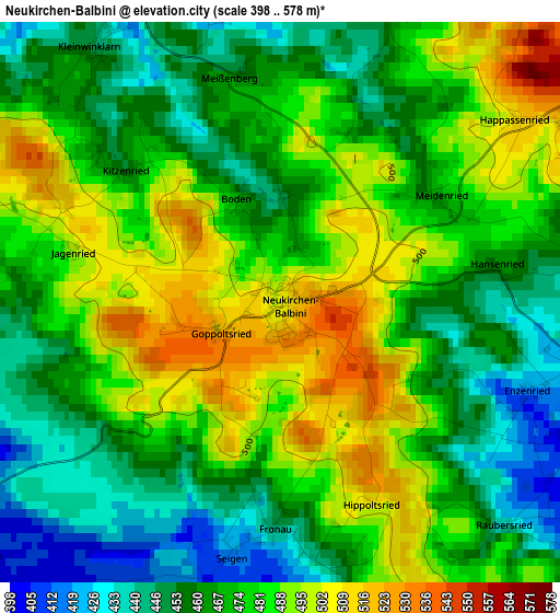 Neukirchen-Balbini elevation map