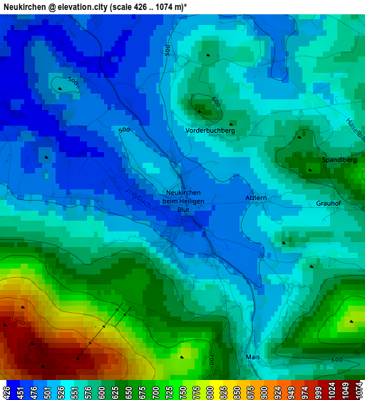 Neukirchen elevation map