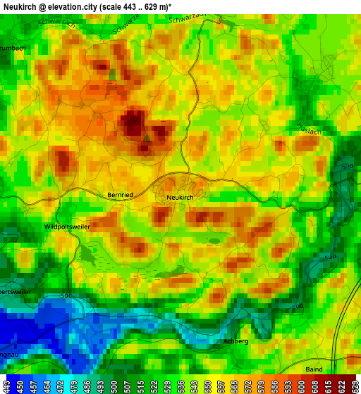 Neukirch elevation map