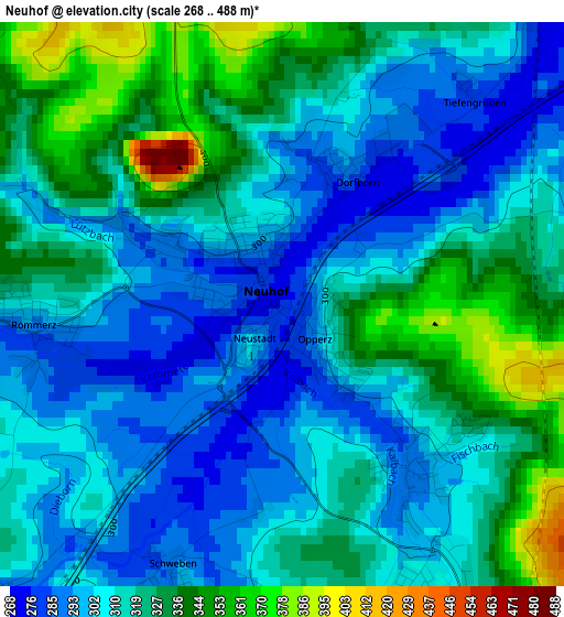 Neuhof elevation map