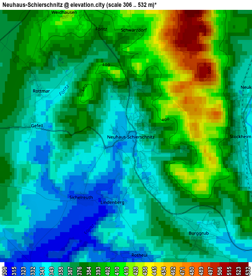 Neuhaus-Schierschnitz elevation map