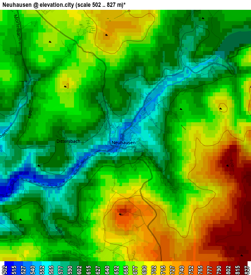 Neuhausen elevation map