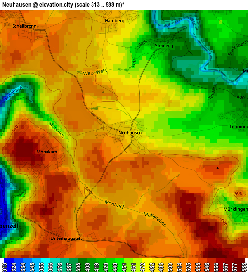 Neuhausen elevation map