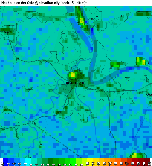 Neuhaus an der Oste elevation map