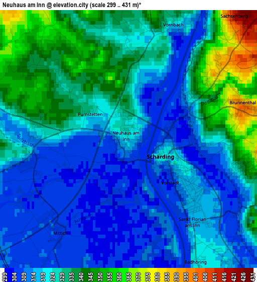 Neuhaus am Inn elevation map