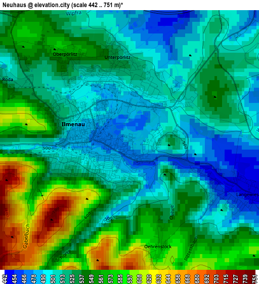 Neuhaus elevation map