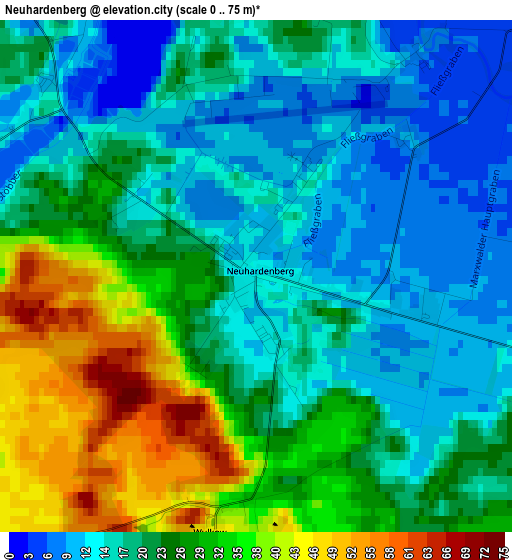 Neuhardenberg elevation map