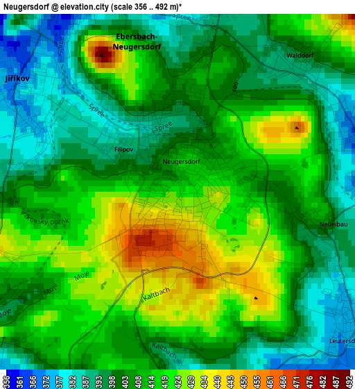 Neugersdorf elevation map